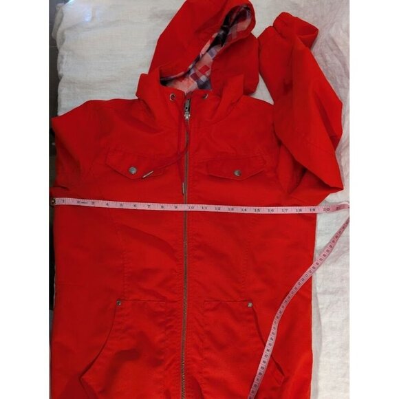 Empyre red canvas jacket lightweight women's size small zip closure E4 - Picture 9 of 11